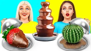 Desafio da Fonte de Fondue de Chocolate | Comida Cara VS Comida Barata por RATATA POWER