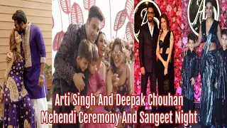 Arti Singh And Deepak Chouhan Mehendi Ceremony and Sangeet night | #arti #deepak #mehendi #sangeet