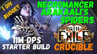POE 3.21, 3.22 | 1 DIV Budget Build - Necromancer Arakaali's Spiders, 11M DPS, Strong Starter
