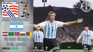 🇦🇷 Argentina · USA 94 · Group stage · Goals only ✌️! ️⚽️ PES 2021 with mods