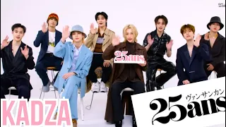 [Русская озвучка Kadza] Stray kids отвечают на 25 вопросов | интервью "25ans"