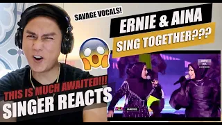 ERNIE ZAKRI & AINA ABDUL SING EACH OTHER'S SONG [AME2020] | SINGER REACTION