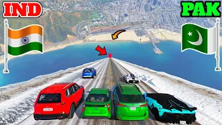 GTA 5 INDIA VS PAKISTAN VS SUPER CARS LONG JUMPING CHALLENGE | Gta 5 Gameplay