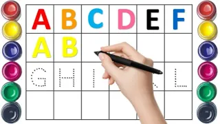 A to Z alphabet for kids, collection for writing along dotted lines, a to z, abcd, 1234, kids study
