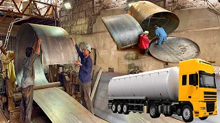 How to make 30000 Liters Fuel Tanker Truck || How Fabricators make Fuel Tanker  with Sheets of Iron