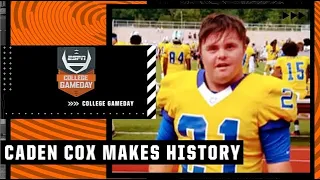 Caden Cox makes history as the first player with Down syndrome to score in a college football game