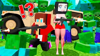 JJ Save TV WOMAN vs 100000 Zombie Apocalypse! ! Can Mikey Save TV GIRL?! in Minecraft - Maizen
