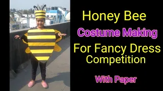 Honey Bee Costume Making for Fancy Dress competition with paper/Easy Fancy Dress Making for kids