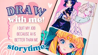 I QUIT my JOB because AI is BETTER than ME 💔 Draw with me! | Storytime