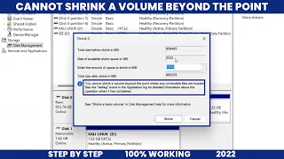 FIXED : Cannot Shrink a Volume Beyond the Point | 2022 | Windows 11
