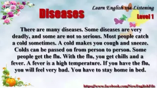 Diseases Learn English via Listening Level 1 Unit 37