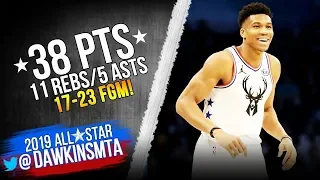 Giannis Antetokounmpo Full Highlights in 2019 All Star Game   38 11 5!  FreeDawkins