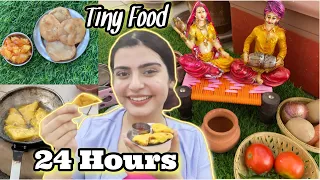 Eating Only MINI Food For 24 Hour | Cooking In MNIATURE Kitchen| Tiny Food| Yashita Rai