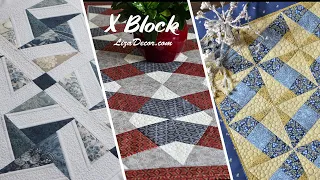 X Block patterns & Quilt Editor #lizadecor PlayList 3x Videos patchwork tutorial