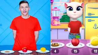 Imitate Angela Eating - My Talking Angela 2 Real Life And Gameplay