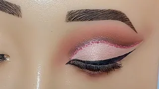 Maquillaje de ojos en rosa🌺💓❤️