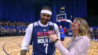 LeBron James Crashes Carmelo Anthony's Interview