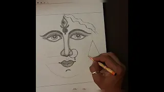 How to draw Maa Durga face