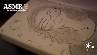 ASMR 💗| On dessine ensemble (no talking+pluie) 🌧️