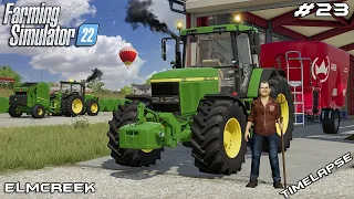 Feeding ANIMALS, storing LETTUCES & making HAY BALES | Elmcreek | Farming Simulator 22 | Episode 23