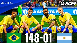 FC 24 - Brazil Vs Argentina Ft Ronaldo, Mbappe, Messi, Neymar, Haaland - Full Match