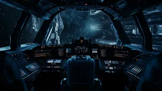 Spaceship ASMR, space white noise - Soothing sounds of space flight - 3 hours