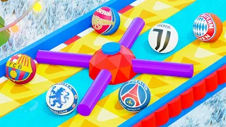 Marble Race 3D - Frozen Marbles - 16 Football Clubs (Who Will Win?)