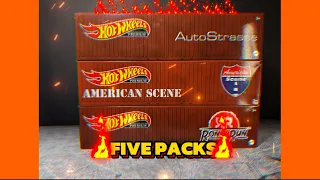 HOT WHEELS PREMIUM 5 PACKS RONIN RUN, AMERICAN SCENE, AUTO STRASSE