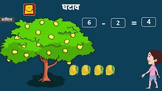 Subtraction of single digit numbers (Hindi) | साधारण घटाव - एक अंकीय