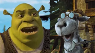 Shrek meets the goat from Hoodwinked for some reason