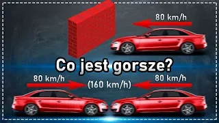 Co jest gorsze: kolizja ze ścianą, czy z samochodem z taką samą prędkością?