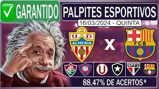 ✅[GARANTIDO] PALPITES DE FUTEBOL PARA HOJE DIA 16/05/2024 - ALMERÍA x BARCELONA + BILHETE PRONTO