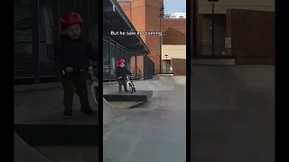 Little kid runs to his moma at the skatepark