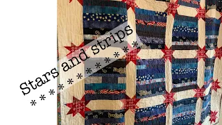 Make a stars and strips quilt-use your scraps