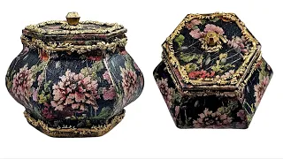 Beautiful Jewelry box from simple materials/Decoupage on cardboard