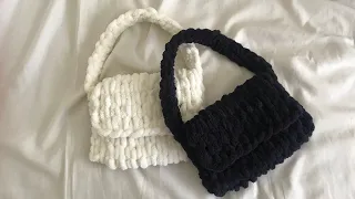 Knit and wear in 10 minutes / Let's knit a bag without crochet hook or needle