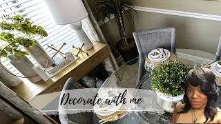 Decorate sitting area with me | simple Tablescape for spring