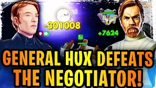 General Hux's Finalizer Defeats Kenobi's Negotiator! Best Offensive Ship in Galaxy of Heroes!