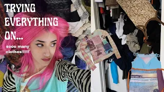 trying on literally EVERYTHING I own (extreme closet cleanout) vintage