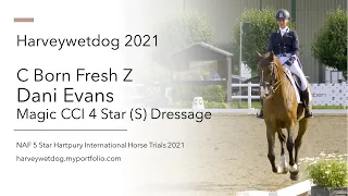 Dani Evans and C Born Fresh Z CCI 4* Dressage; NAF 5 Star International Hartpury Horse Trials 2021