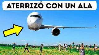 Un avión que aterrizó con una sola ala