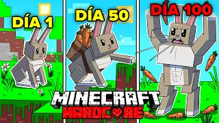 Sobreviví 100 DÍAS siendo un CONEJO en Minecraft HARDCORE!