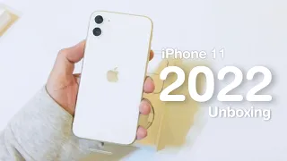 Unboxing iPhone 11 white 64gb 2022 & accessories | GUNTAPAT