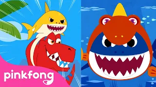 T rex pakai topeng Bayi Hiu | Lagu Baby Shark | Lagu Anak Bahasa Indonesia | Pinkfong Baby Shark