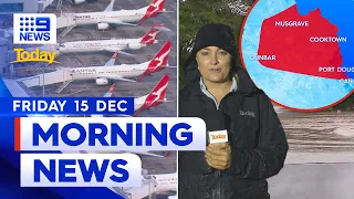 Airports brace for holiday rush; North Queensland on flood watch after ex-cyclone | 9 News Australia