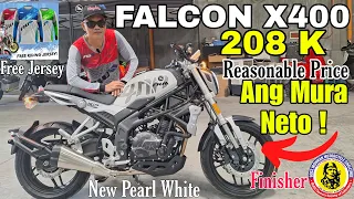 2024 FKM Falcon X400  - Loaded Features Pinaka Murang Big Bike - New Pearl White Gwapo