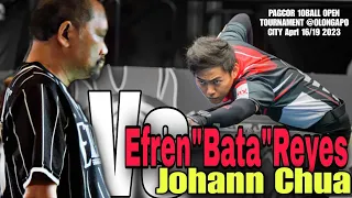 EFREN BATA REYES VS JOHANN CHUA QUARTER FINAL  PAGCOR OLONGAPO 10BALL OPEN TOURNAMENT 2023