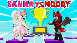 SANNA vs MOODY Roblox Color Block Race!