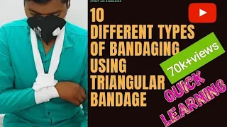 Different types of First Aid Bandaging using Triangular Bandage #Bandaging  #nursing tube #firstaid