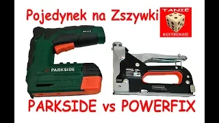 Zszywacz POWERFIX Profi+ vs Tacker PARKSIDE PAT4 C4. Pojedynek na gwoździe i zszywki :)